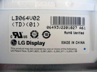 LB064V02-TD01 6,4 inch 640×480 250 cd/m2 Zienhoek 65/65/50/60 TFT-LCD, LCM