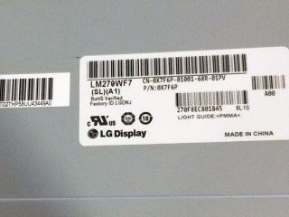 27.0in RGB 300cd/m2 NTSC TFT LCD Comité LM270WF7-SLA1 FHD 81PPI