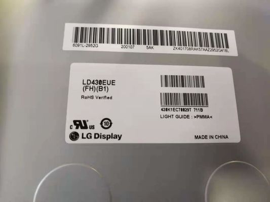 450cd/M2 RGB Vierkant Lcd Comité 43“ 1920×1080 LD430EUE-FHB1 van FHD 51PPI